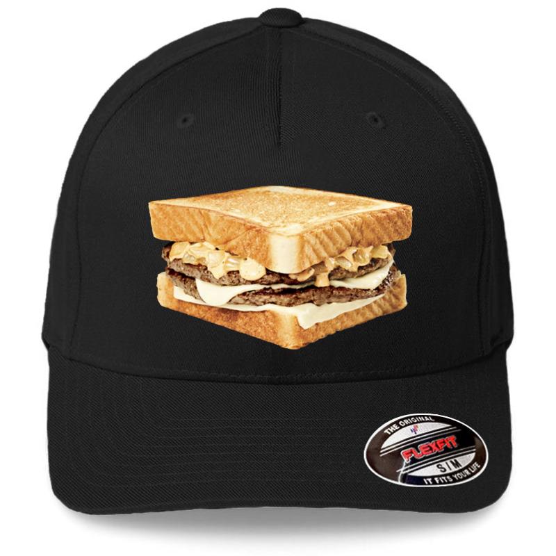 Whataburger Patty Melt Flexfit Baseball Cap  Black