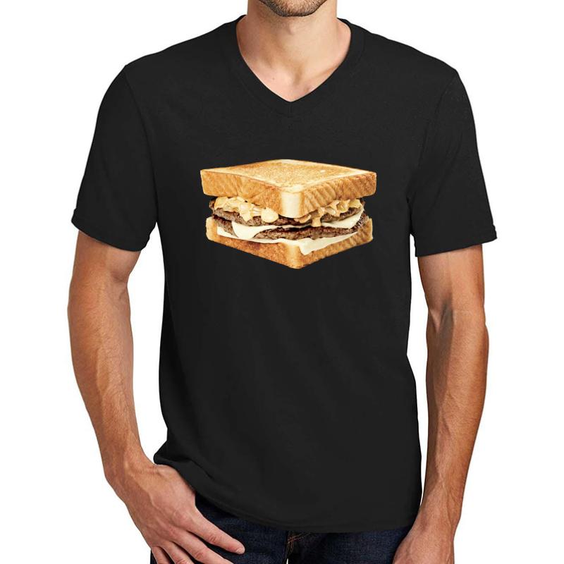 Whataburger Patty Melt Unisex V-Neck T-Shirt Men Black