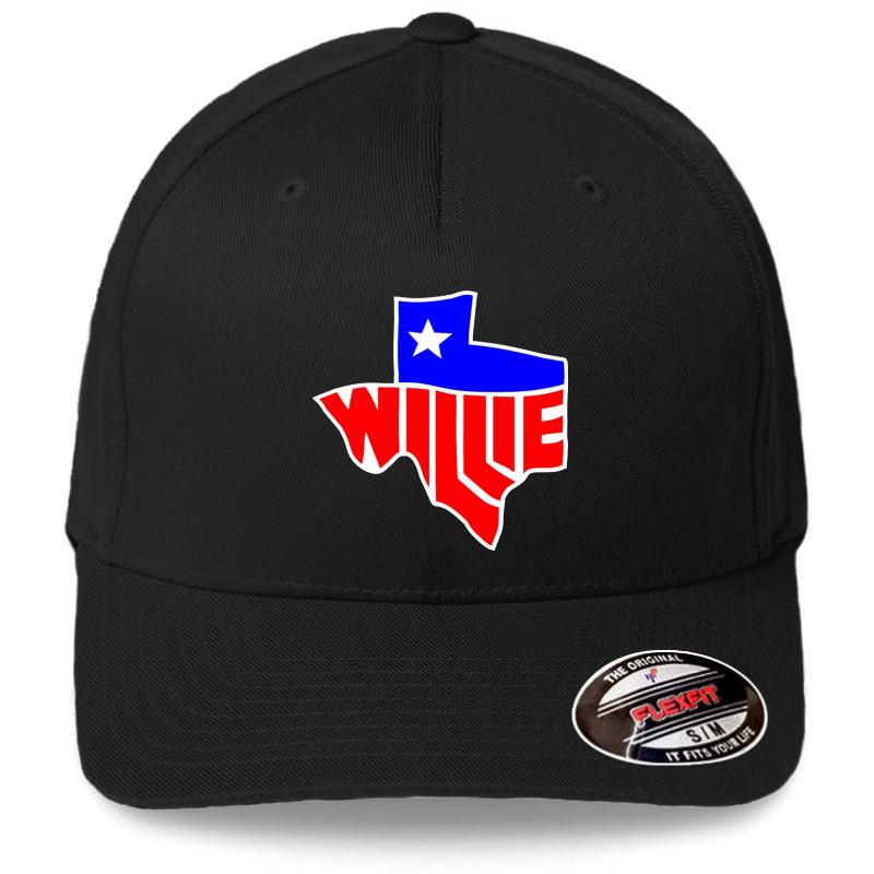 Willie Nelson Lone State  Flexfit Baseball Cap  Black