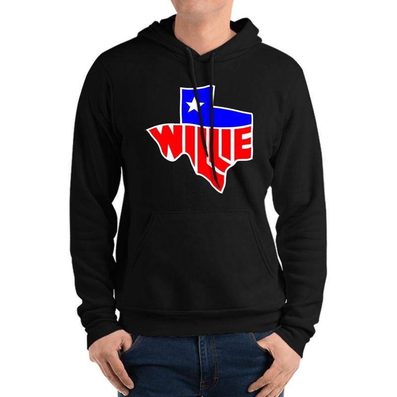 Willie Nelson Lone State  Unisex Hooded Sweatshirt Men Black