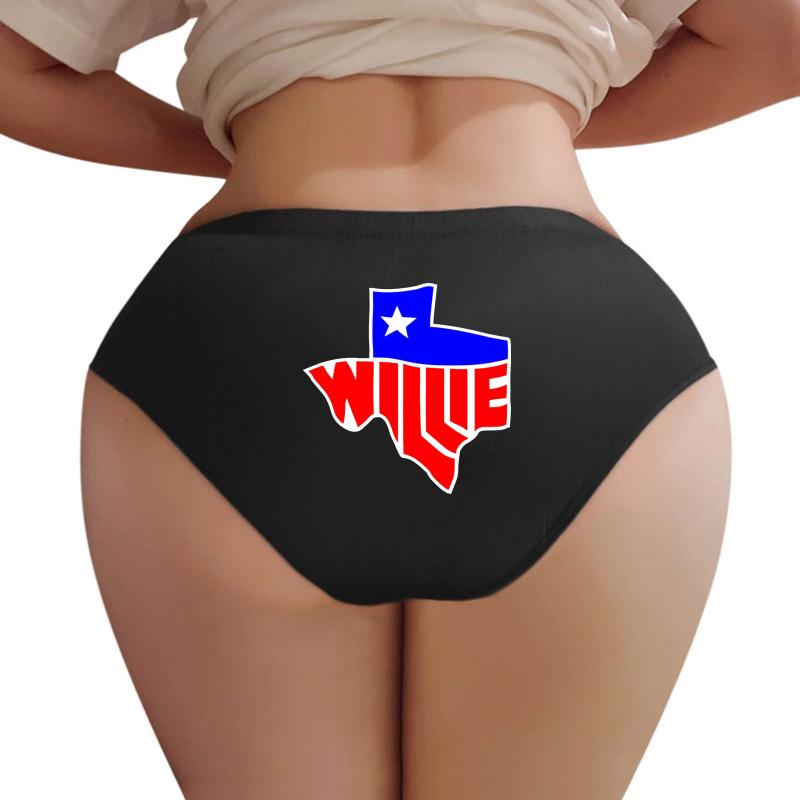 Willie Nelson Lone State  Women Underwear Panties Women Black