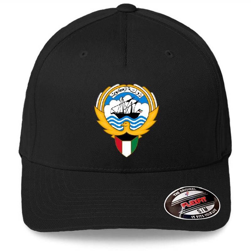 Kuwait Emblem Premium Flat Bill Snapback Caps