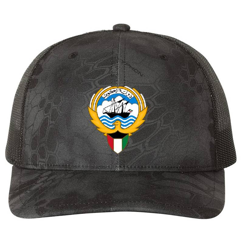 Kuwait Emblem Premium Flat Bill Snapback Caps