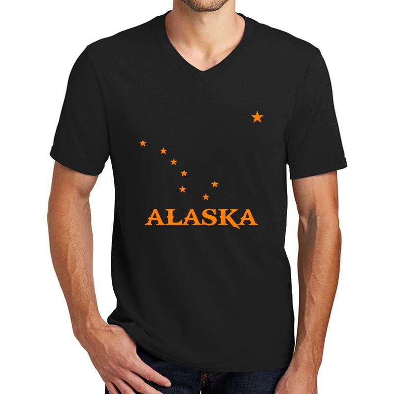 Alaska Unisex V-Neck T-Shirt Men Black