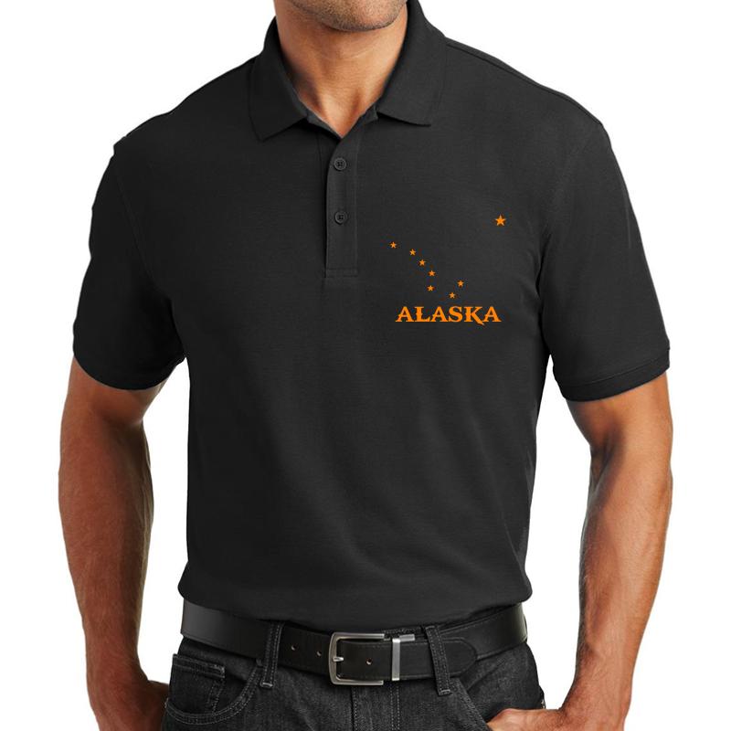 Alaska Unisex Polo Jersey Sport Shirt Men Black