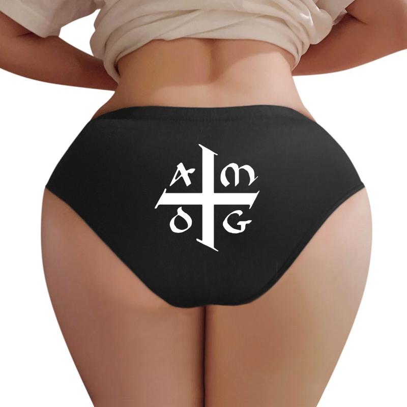 Amdg Jesuit Catholic Cross - Ad Majorem Dei Gloriam Women Underwear Panties Women Black