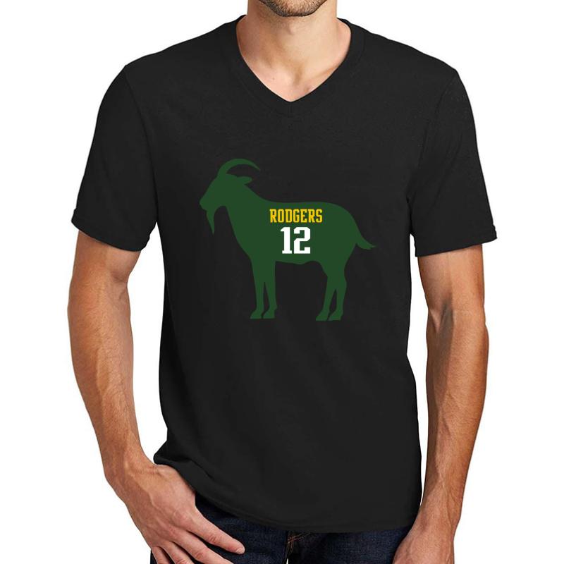 Aaron Rodgers - Goat Unisex V-Neck T-Shirt Men Black