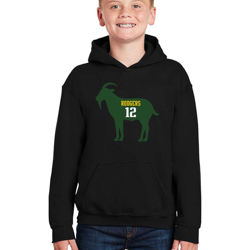 Aaron Rodgers - Goat Youth Hooded Sweatshirt Boy Black