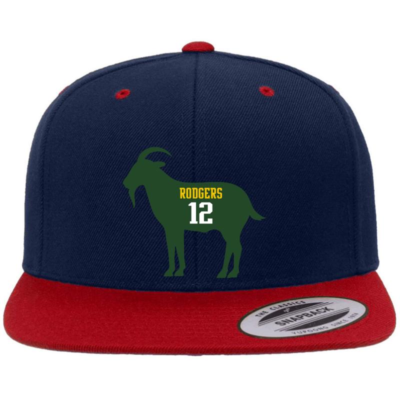 Aaron Rodgers - Goat Premium Flat Bill Snapback Cap  Navy