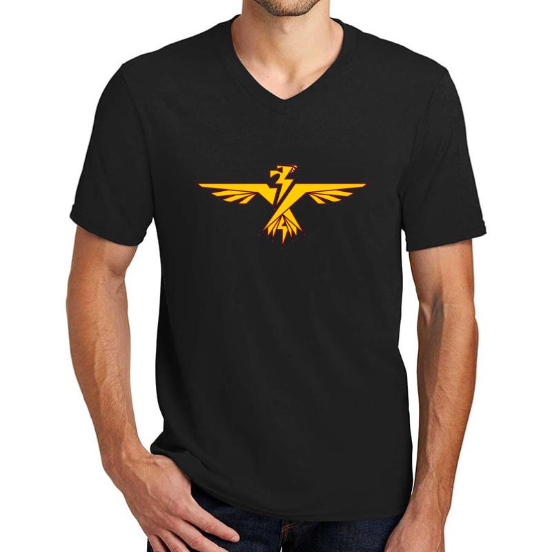 Thunderbird Crest Unisex V-Neck T-Shirt Men Black