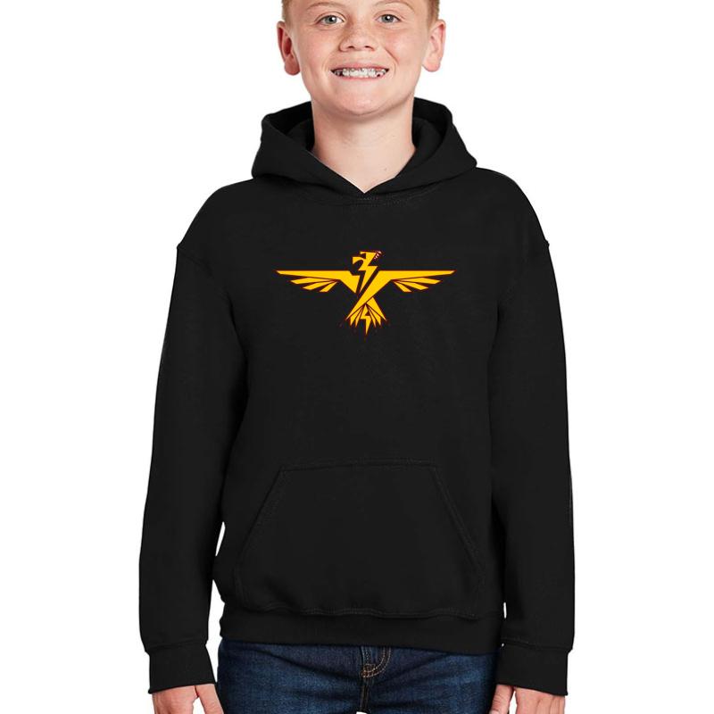 Thunderbird Crest Youth Hooded Sweatshirt Boy Black