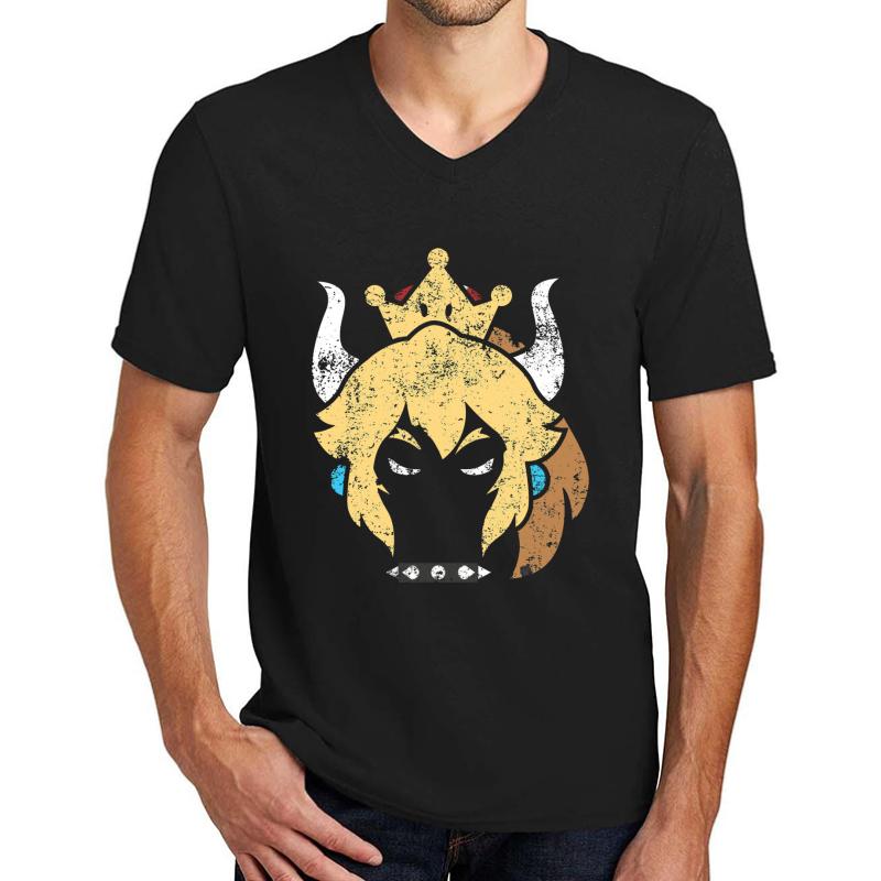 Vintage Bowsette Meme Tshirt Unisex V-Neck T-Shirt Men Black