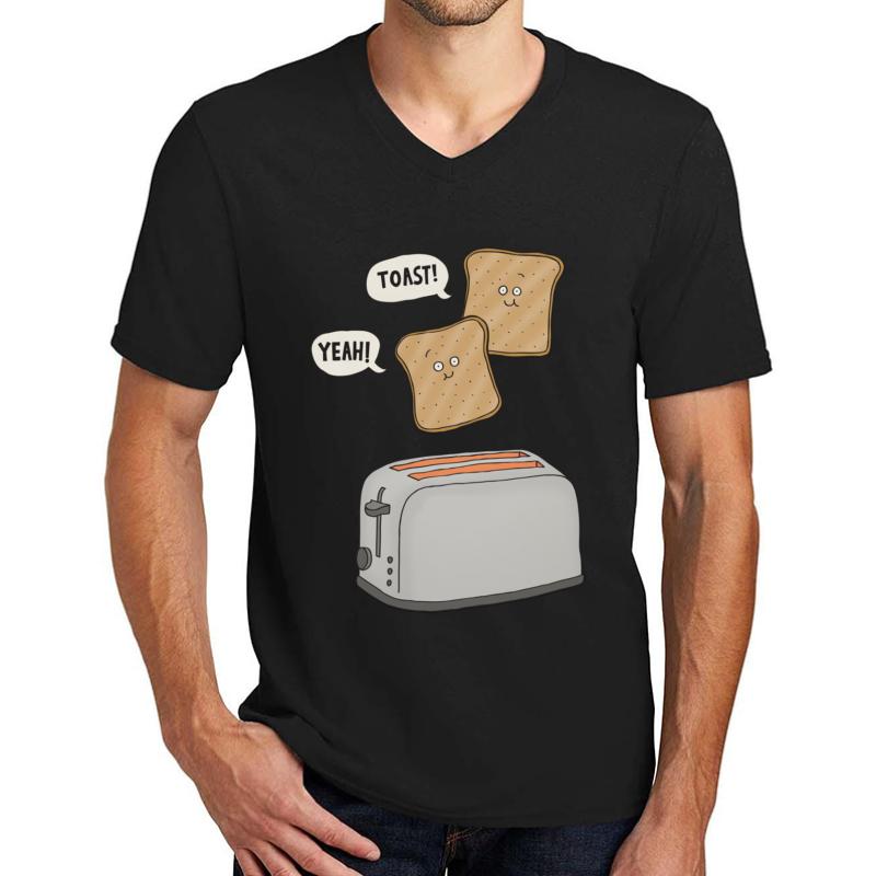 Toast! Yeah! Unisex V-Neck T-Shirt Men Black