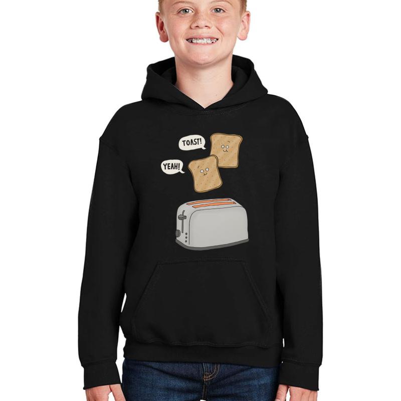 Toast! Yeah! Youth Hooded Sweatshirt Boy Black