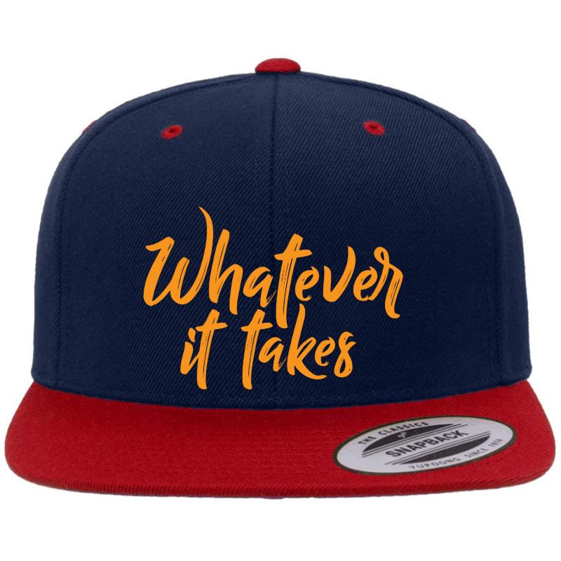 Whatever It Takes Premium Flat Bill Snapback Cap  Navy