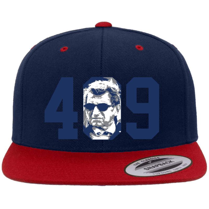 409 - Joe Paterno Premium Flat Bill Snapback Cap  Navy