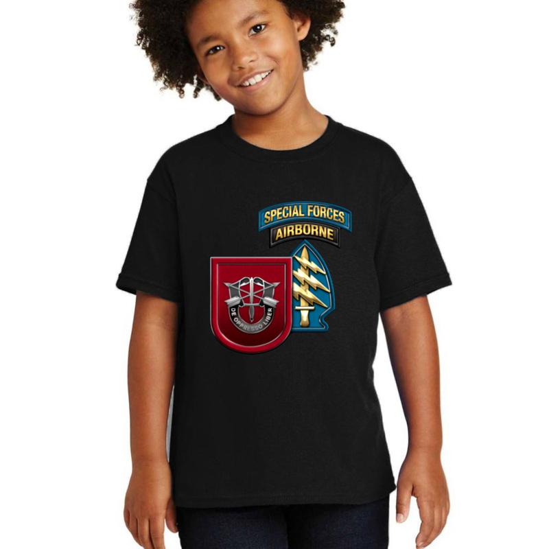 7Th Special Forces Group Youth T-Shirt Boy Black