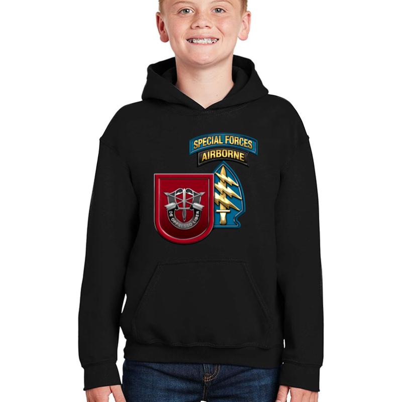 7Th Special Forces Group Youth Hooded Sweatshirt Boy Black