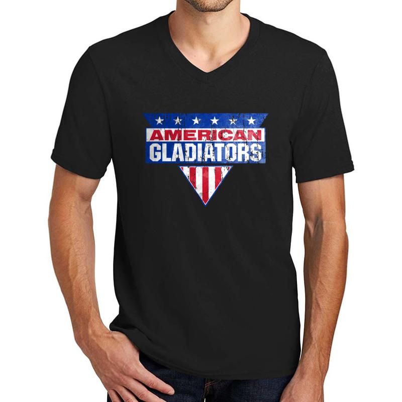 American Gladiators Unisex V-Neck T-Shirt Men Black