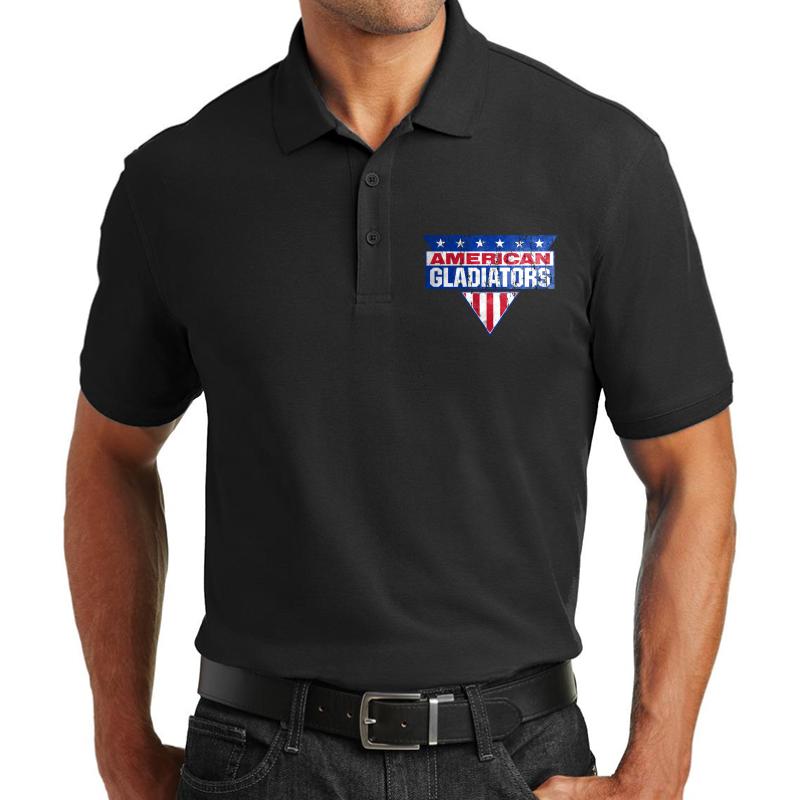 American Gladiators Unisex Polo Jersey Sport Shirt Men Black