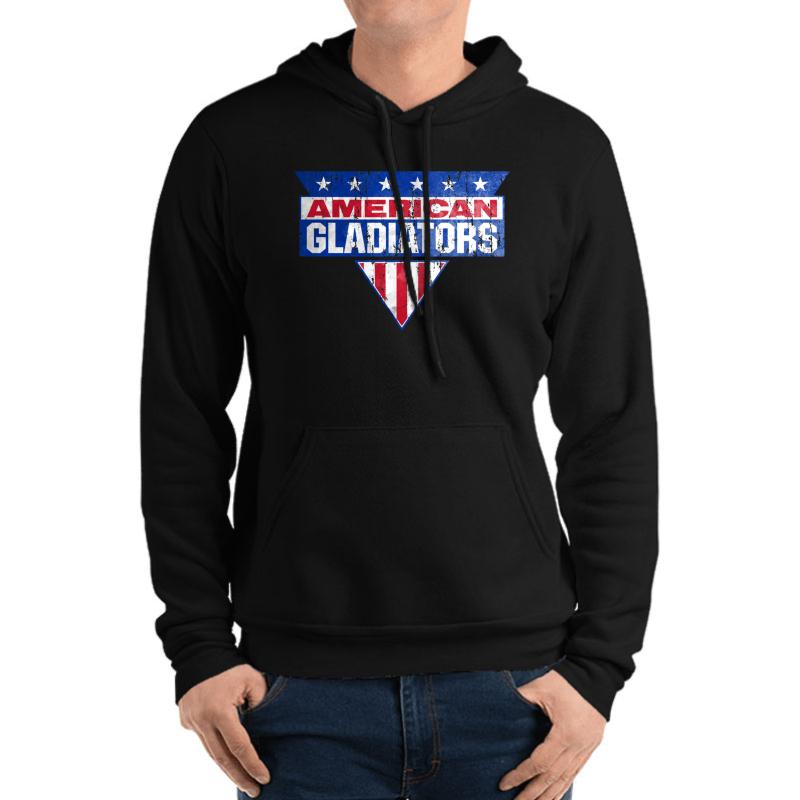 American Gladiators Unisex Hooded Sweatshirt Men Black