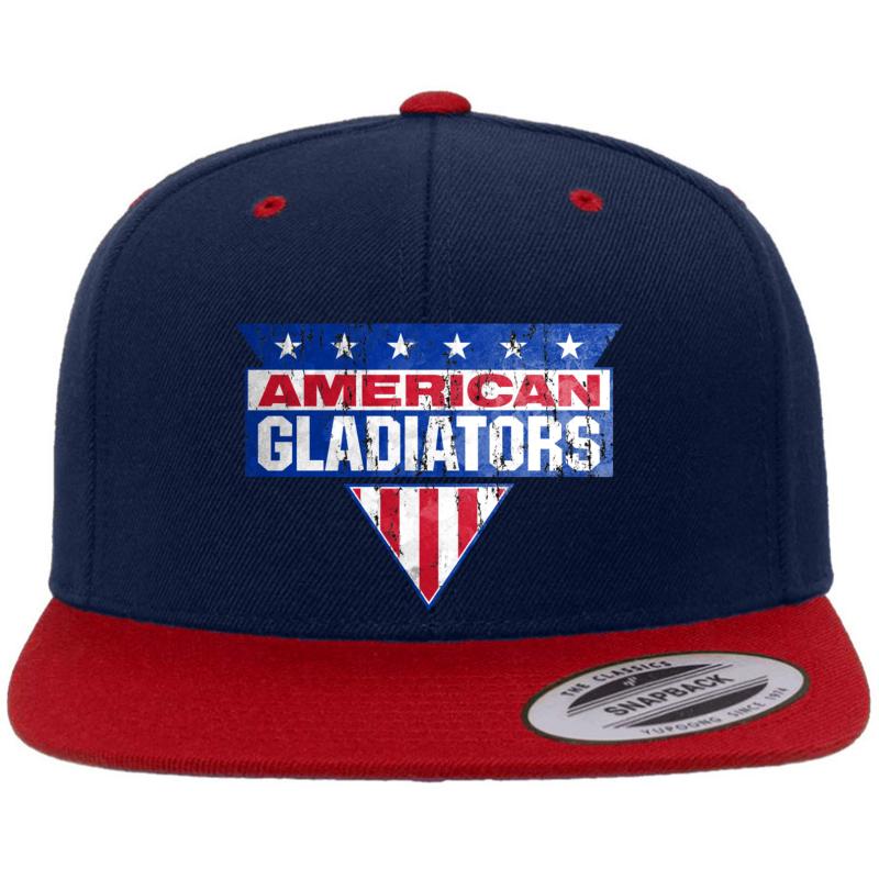 American Gladiators Premium Flat Bill Snapback Cap  Navy