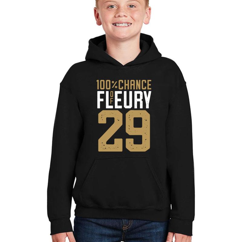 Vegas Golden Knights 100% Chance Of Fleury  Youth Hooded Sweatshirt Boy Black