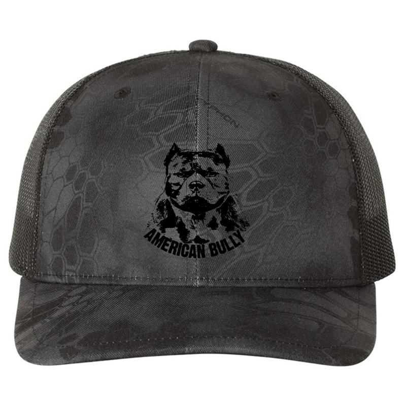 American Bully Richardson Premium Trucker Snapback Cap  Kryptek Typhon Black