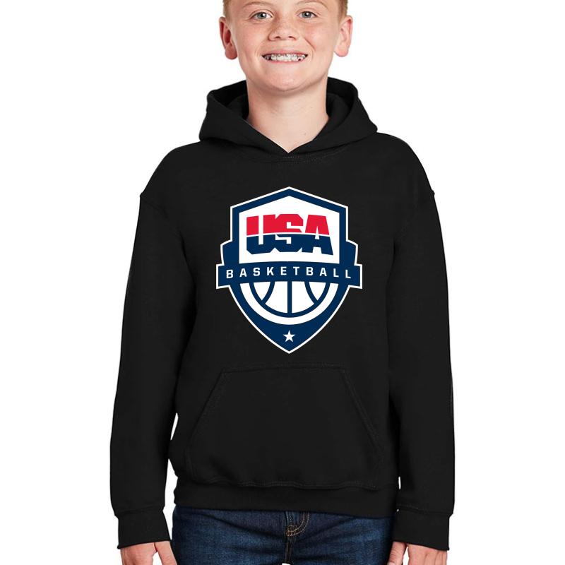 Usa Basketball Team Youth Hooded Sweatshirt Boy Black