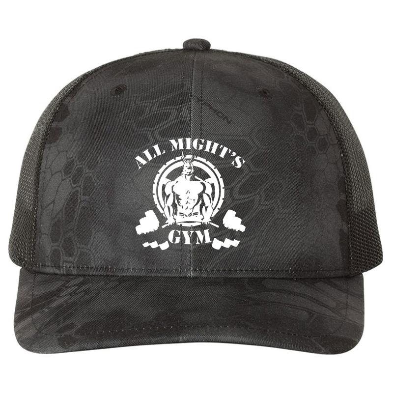 All Might's Gym Richardson Premium Trucker Snapback Cap  Kryptek Typhon Black