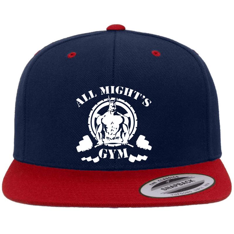 All Might's Gym Premium Flat Bill Snapback Cap  Navy