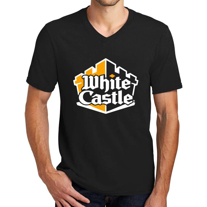 White Castle Burger Unisex V-Neck T-Shirt Men Black