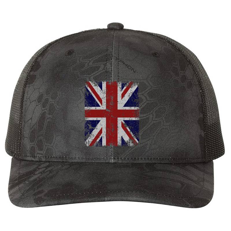 British Flag Vintage Look Flexfit Baseball Caps