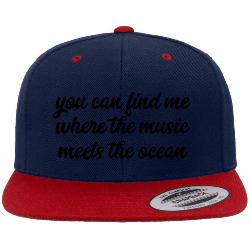 Zac Brown Band Lyrics Premium Flat Bill Snapback Cap  Navy