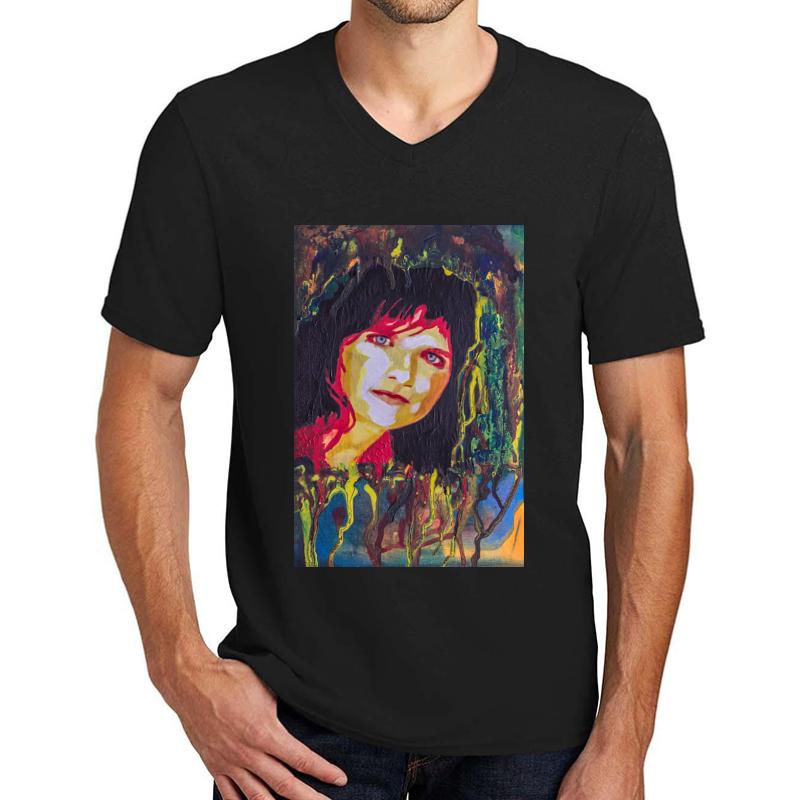 Amy Ray Portrait Unisex V-Neck T-Shirt Men Black