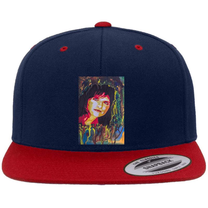 Amy Ray Portrait Premium Flat Bill Snapback Cap  Navy