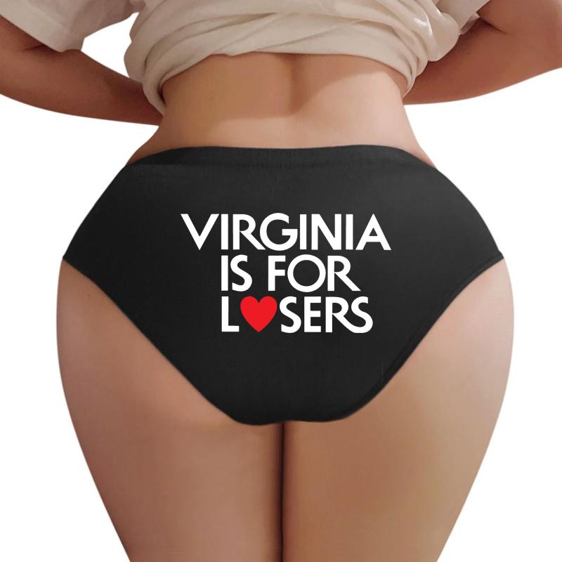 Virginia Is For Losers White Text  Women Underwear Panties Women Black