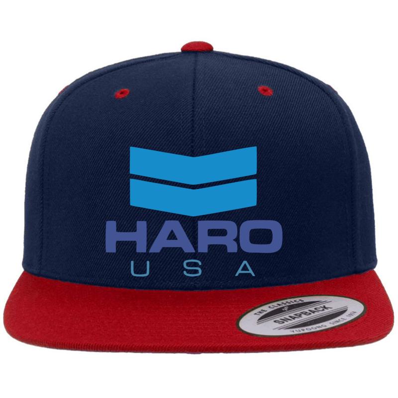 Vintage Haro Bmx Logo Premium Flat Bill Snapback Cap  Navy