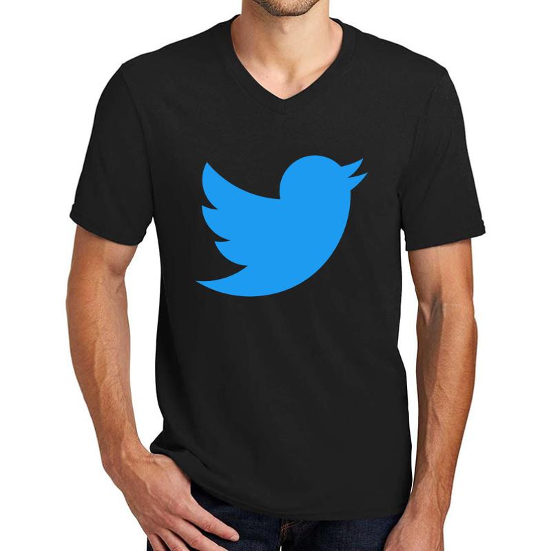 Twitter Logo Unisex V-Neck T-Shirt Men Black