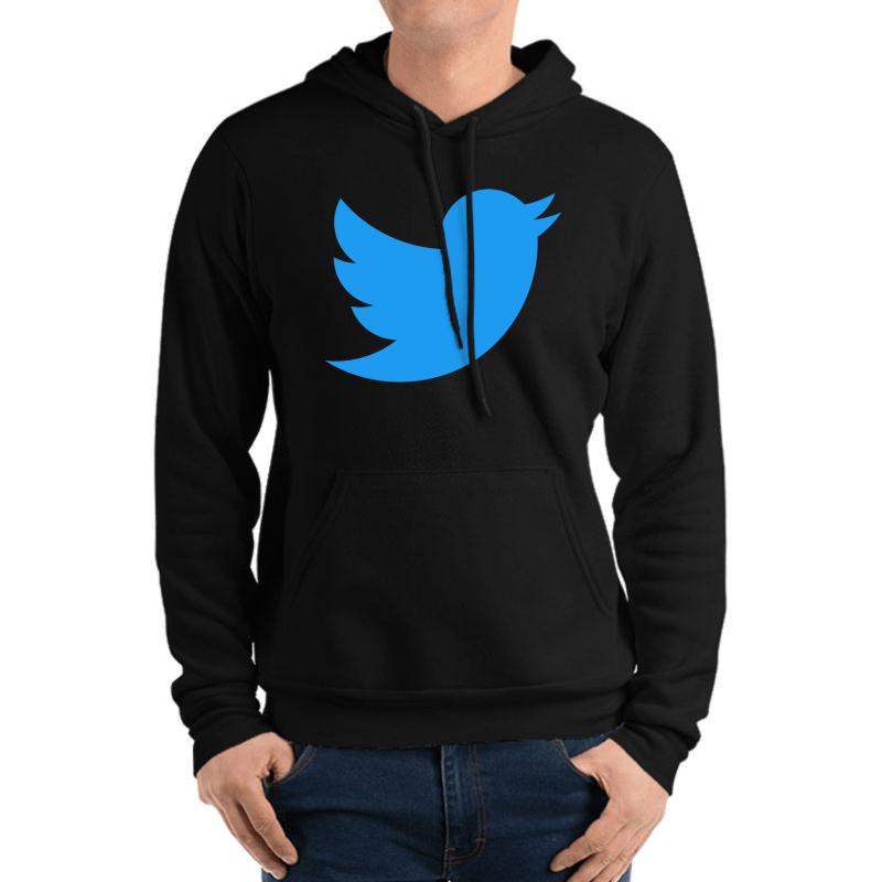 Twitter Logo Unisex Hooded Sweatshirt Men Black