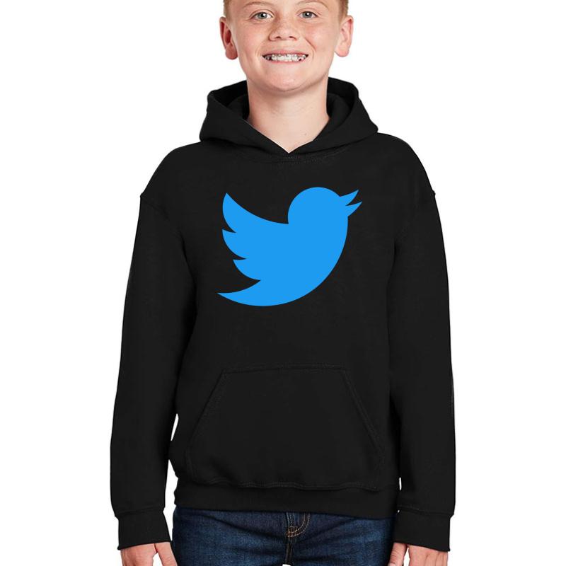 Twitter Logo Youth Hooded Sweatshirt Boy Black