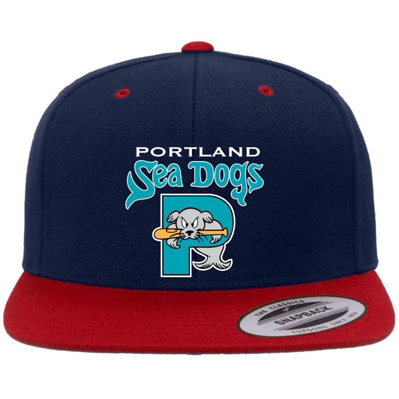 90'S Throwback Portland Sea Dogs Premium Flat Bill Snapback Cap  Navy