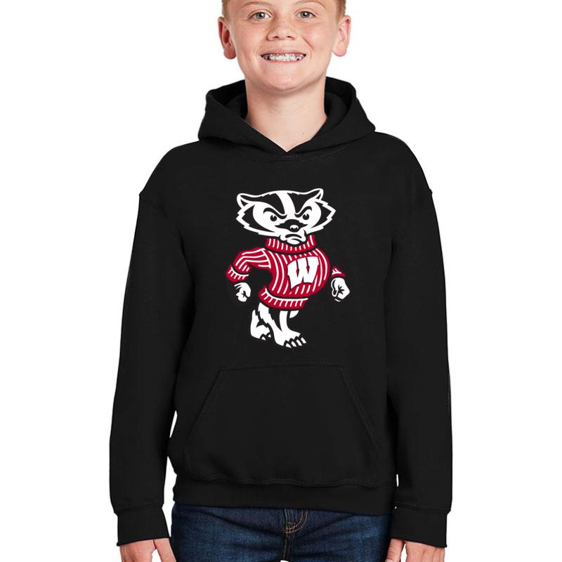 Wisconsin Badgers Youth Hooded Sweatshirt Boy Black