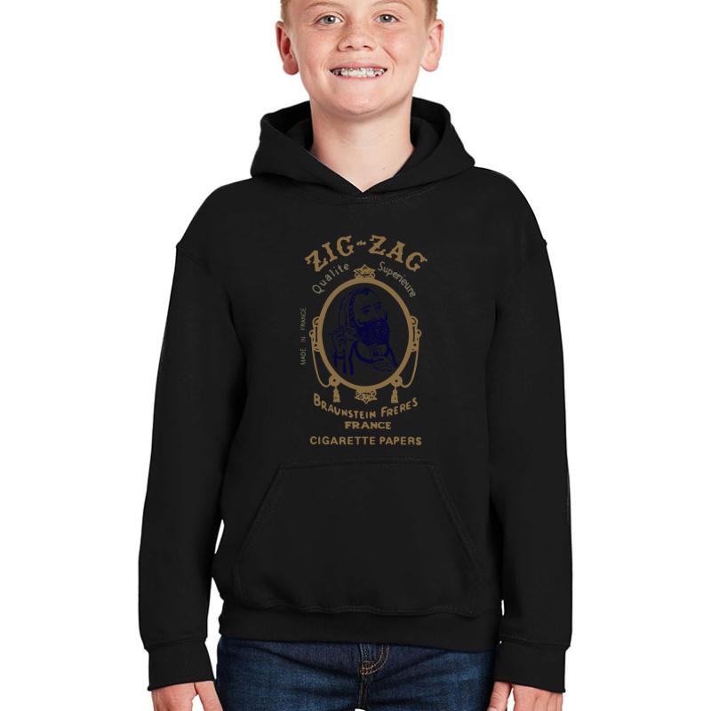 Zig Zag Papers Youth Hooded Sweatshirt Boy Black