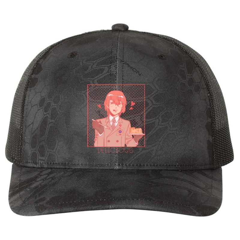 Akechi Loves His Pancakes Richardson Premium Trucker Snapback Cap  Kryptek Typhon Black