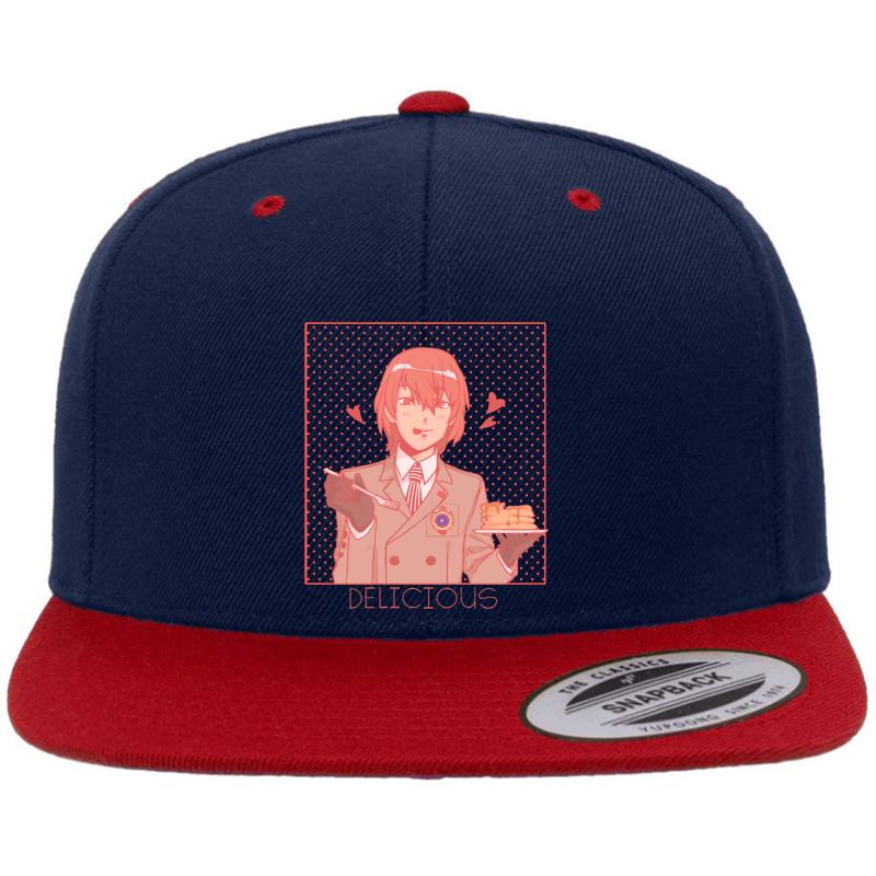 Akechi Loves His Pancakes Premium Flat Bill Snapback Cap  Navy