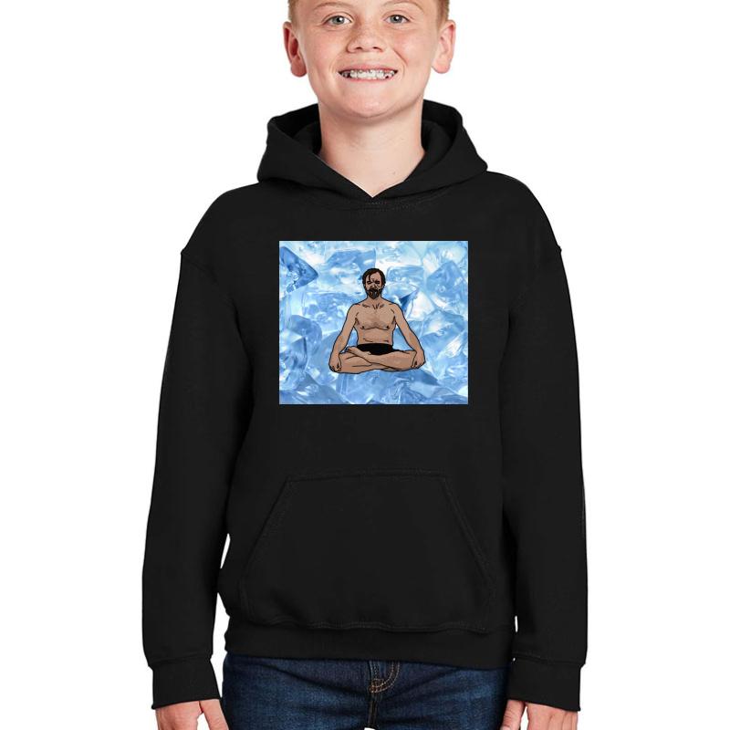 Wim Hof The Iceman  Youth Hooded Sweatshirt Boy Black