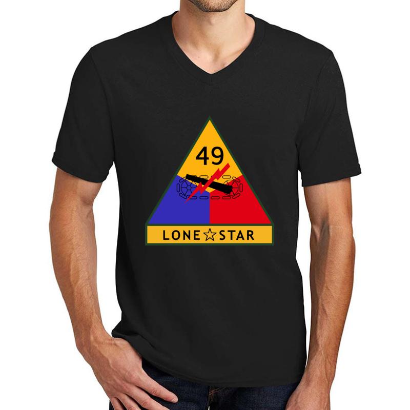 49Th Armored Division Lone Star United States  Unisex V-Neck T-Shirt Men Black