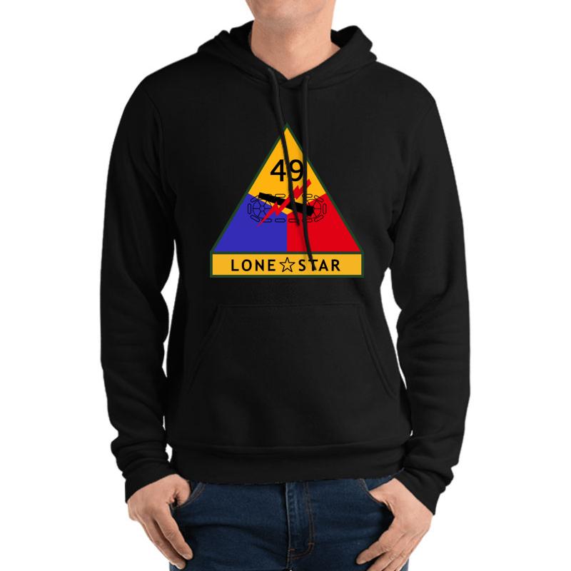 49Th Armored Division Lone Star United States  Unisex Hooded Sweatshirt Men Black