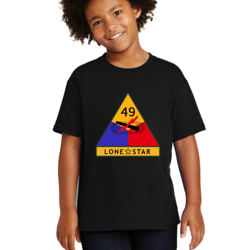 49Th Armored Division Lone Star United States  Youth T-Shirt Boy Black